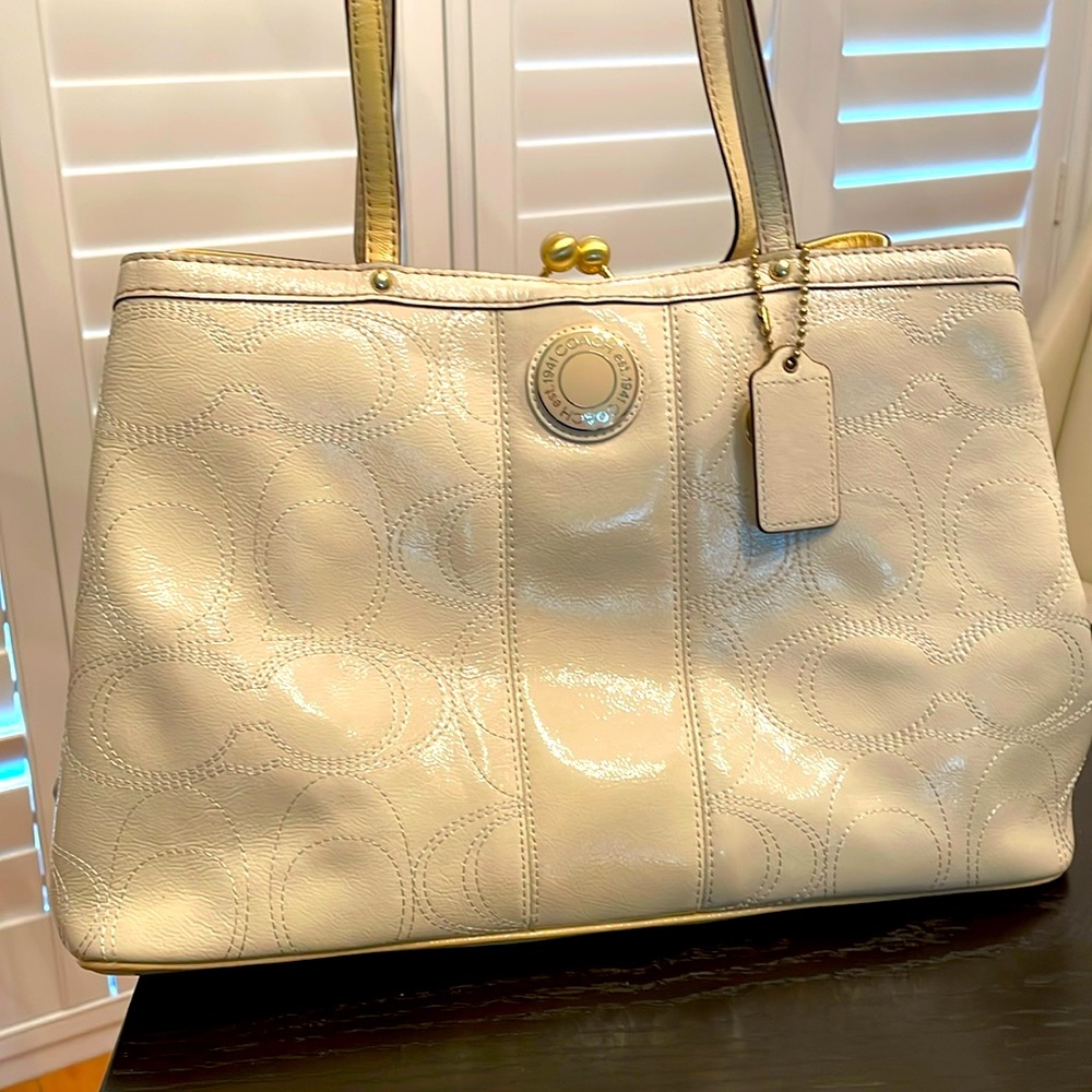 Coach Patent Leather Signature Handbag